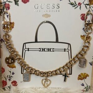 Guess Gold Key & Card Holder with Charms